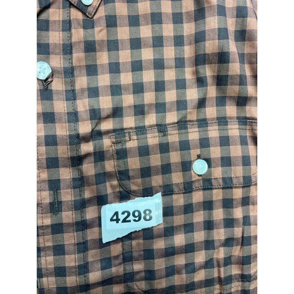 Duluth‎ Trading Co Mens Long Sleeve Gingham Plaid Button Up Shirt Size L